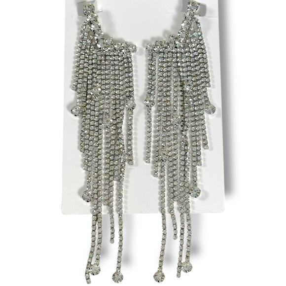 Free People Comeback Kid Ear Party NWT Dangles Rhinestones Fringe Western Boho - Picture 6 of 12